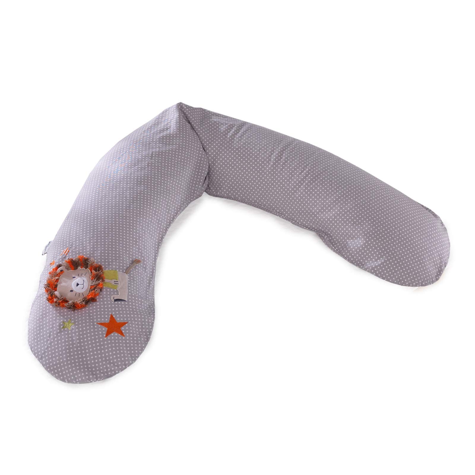 Theraline Cojín de lactancia + funda original de 190 cm, diseño de león