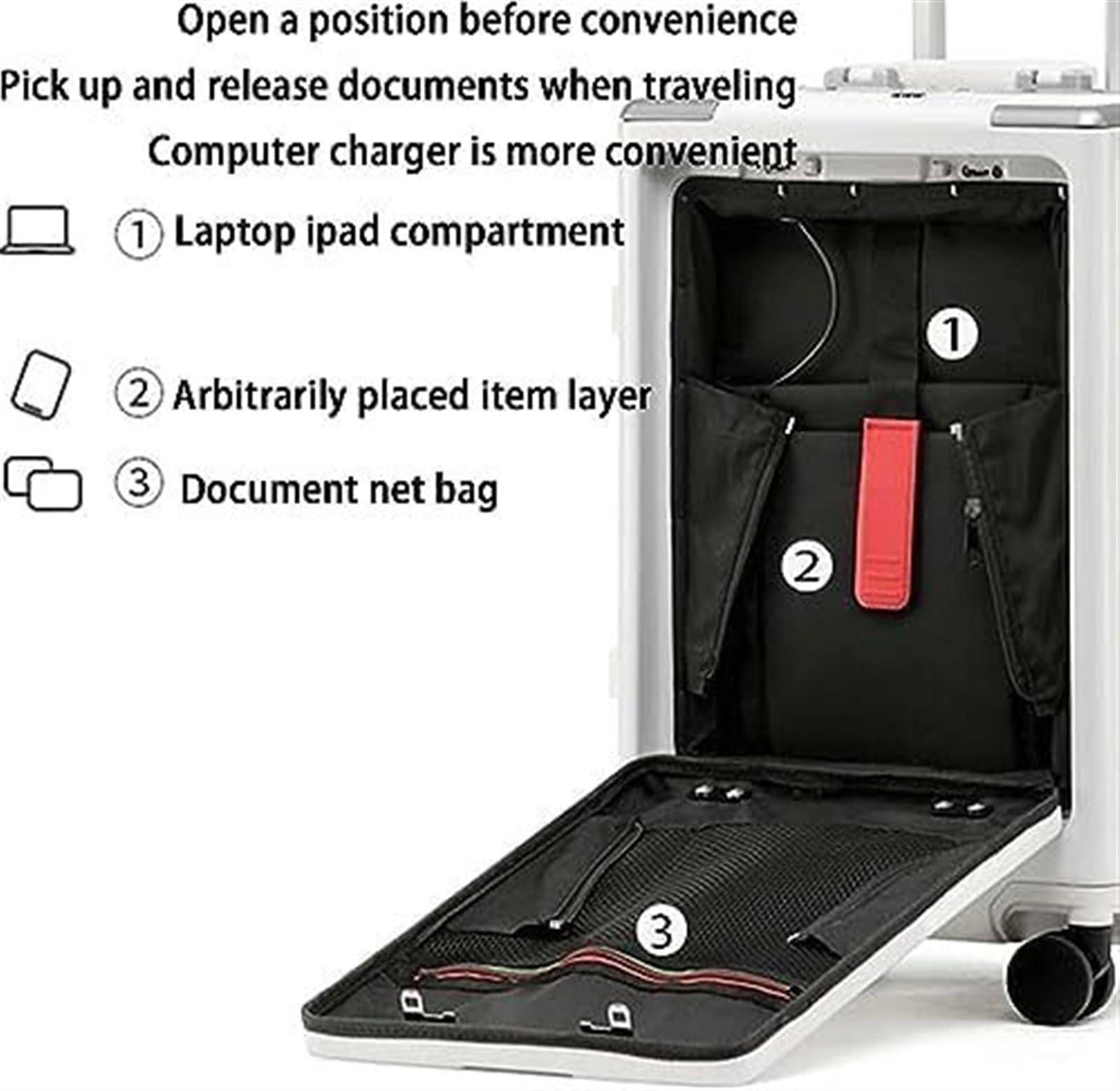Maleta Maletas De Equipaje Mano con Ruedas Maleta Carga USB Facturado Maletas De Viaje(C,20in)