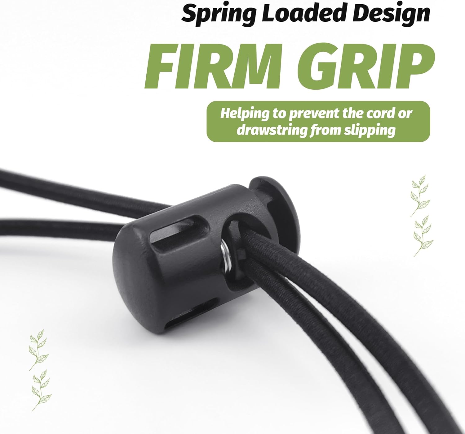 BlingKingdom 10 PCS Plastic Cord Locks, Single Hole Elastic Cord Adjuster, Spring Toggle Stopper Fastener for Drawstrings, Paracord, Bags, Shoelaces, Clothing, Tent (Black) - Image 4