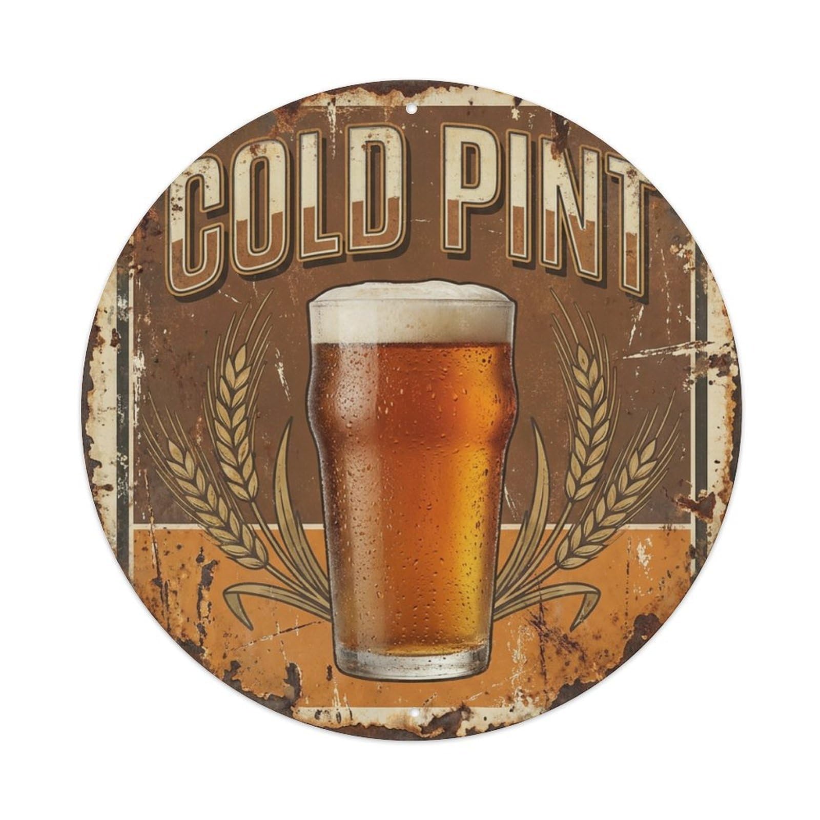 Fyrn Style Metal Tin Sign Vintage Beer Tavern Cold Pint Retro Bar For Pub