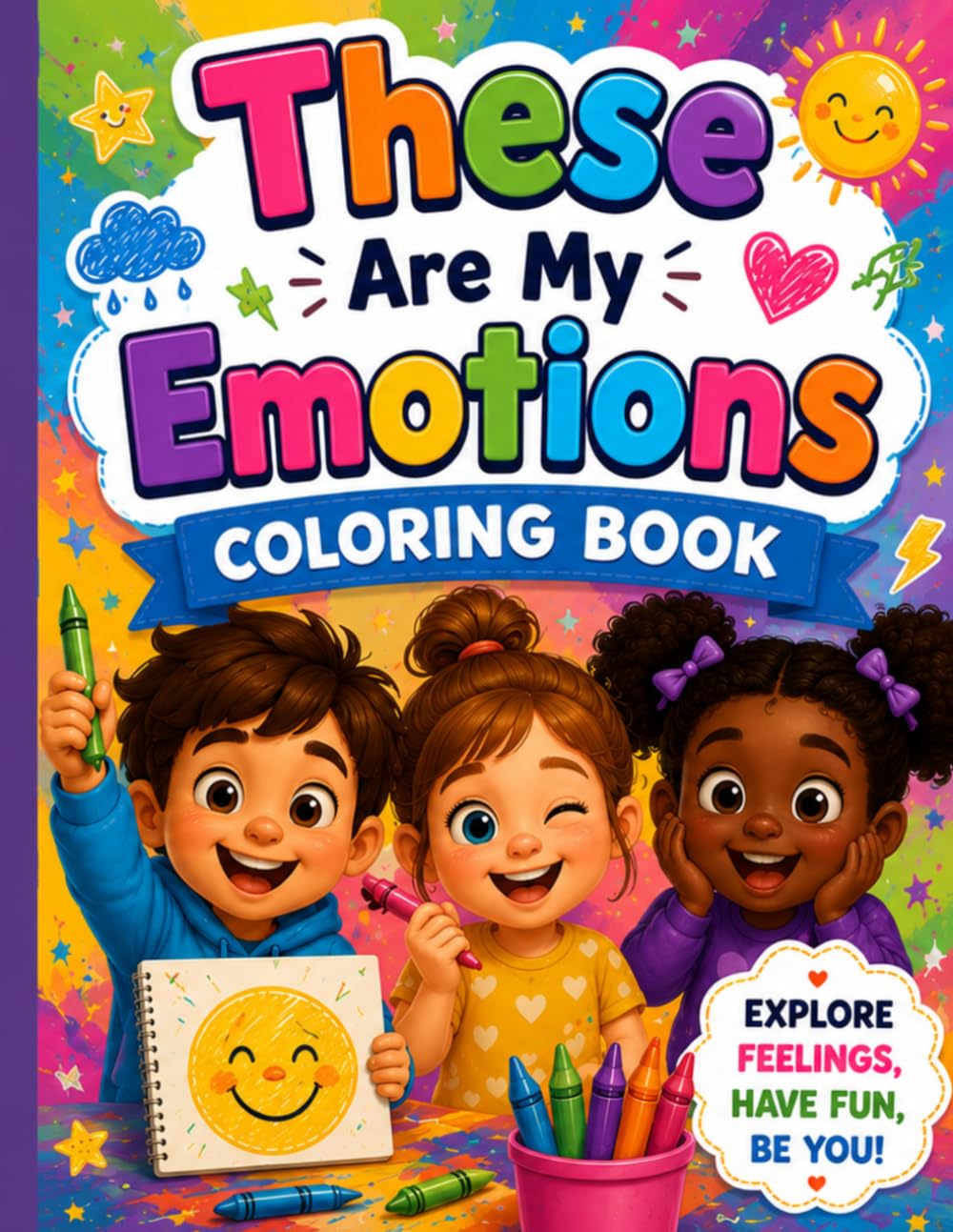 These Are My Emotions - Coloring Book: A Fun and Mindful Coloring Adventure for Kids to Explore Feelings, Build Confidence, and Express Emotions