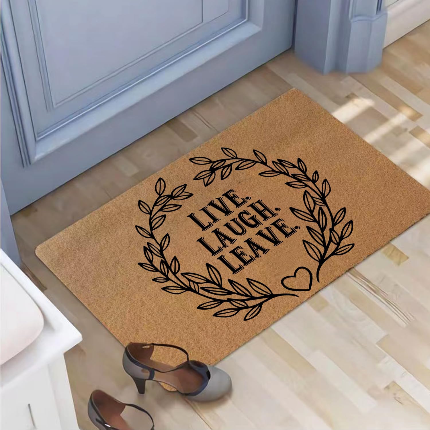 Funny Welcome Doormat Live. Laugh. Leave. Doormats for Entrance Doormat Personalized Non Slip Rubber Mat for Front Door Mats Novelty Gift Kitchen Rugs and Mats 30(L) x 18(W)