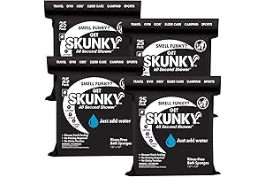 AS SEEN ON TV, Get Skunky Wipes Disposable Rinse-free Bathing Sponges 4-Pack