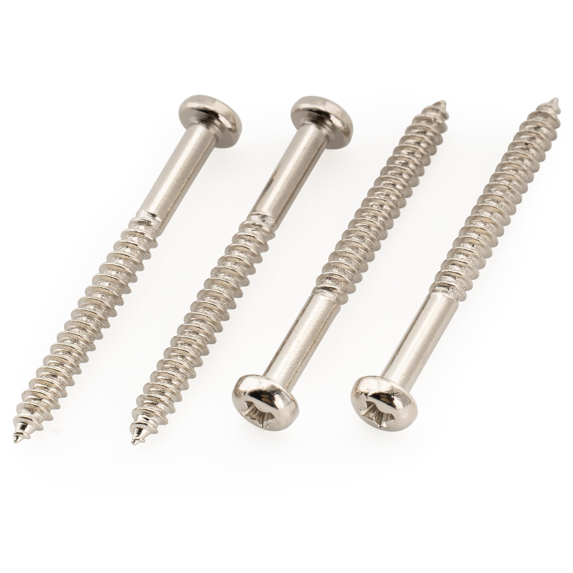 Musiclily Ultra Metric M2.5x25mm Stainless Steel Pickup Mounting Wood Screws Phillips Pan Head Half Thread for Electric Guitar Nickel (Set of 10) - Image 3