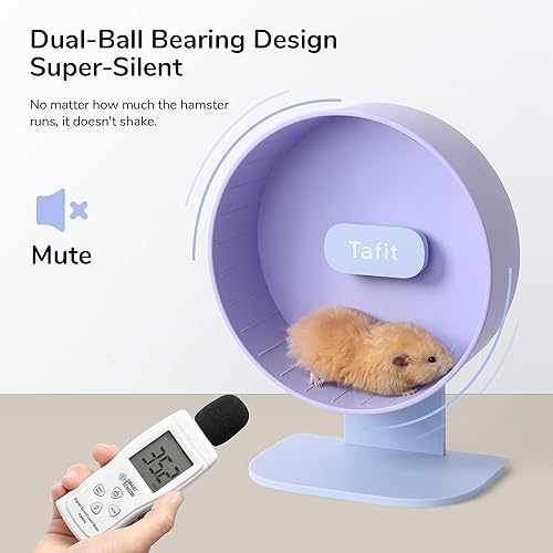 Miniatura 2 de Rueda silenciosa de hámster de 10.2 pulgadas, con rodamientos duales, silenciosa, para animales pequeños, rueda de ejercicio para correr, altura