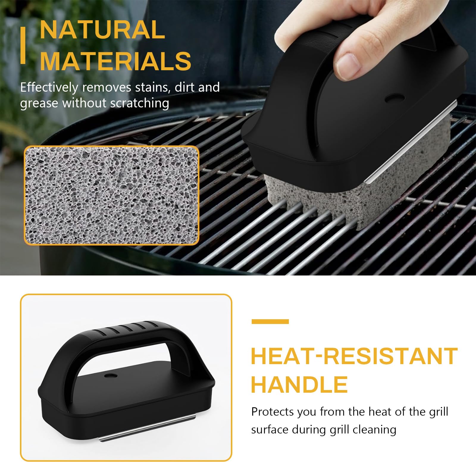 Kit de limpieza de plancha para Blackstone, kit profesional de raspador de plancha con raspador, piedra de parrilla y almohadillas para estropajos con asa, 10 piezas