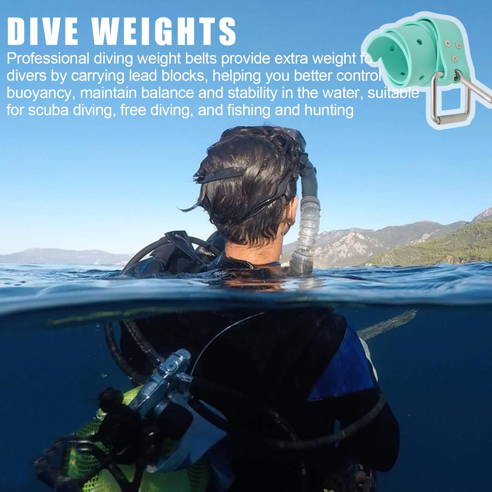 Freedive Ceinture de poids réglable en silicone pour plongée sous-marine