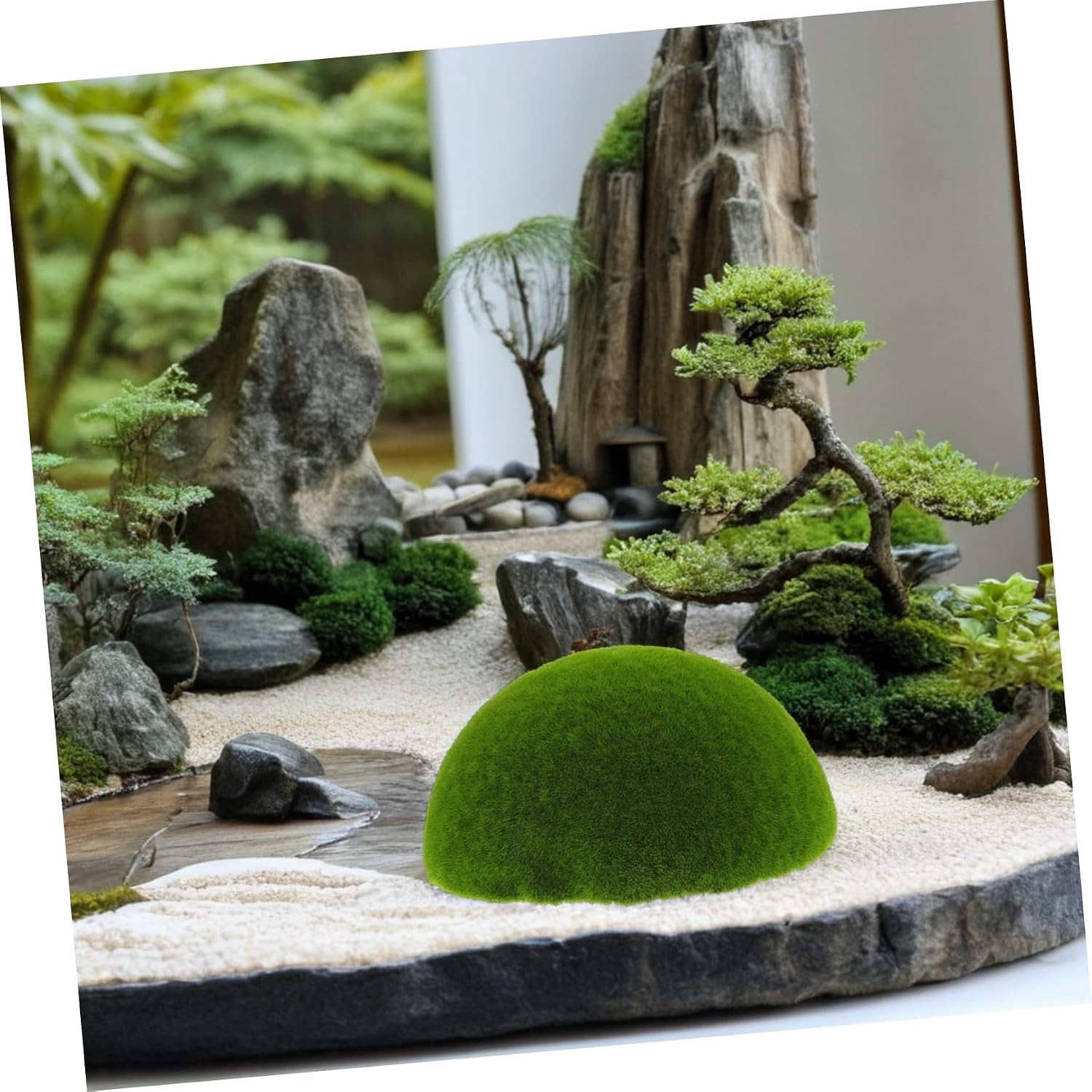 Decorative Simulation Moss Ball 1 Piece Faux Moss Half Sphere for Floral Arrangements Party Decorations and Garden Decor