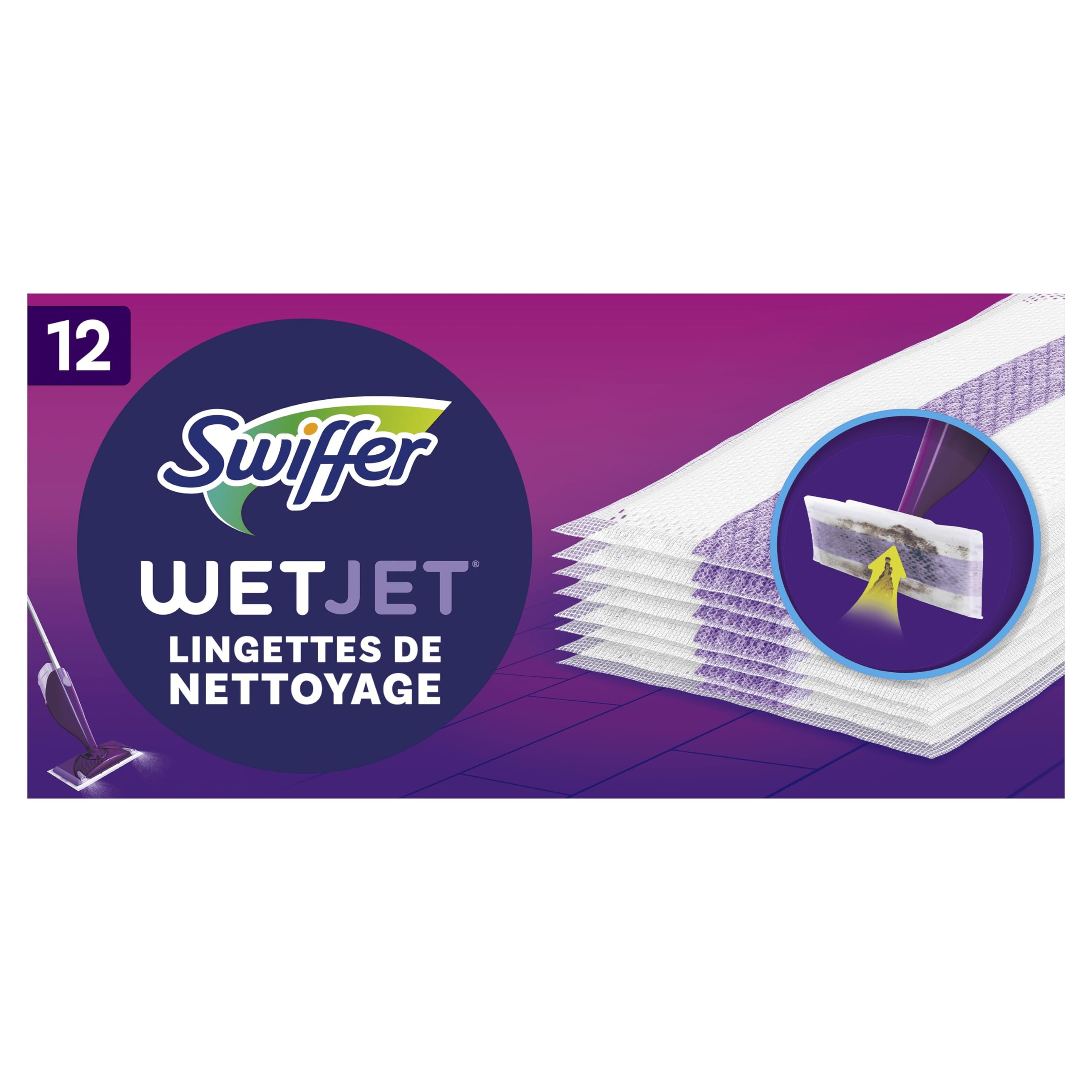Swiffer WetJet - Recarga de toallitas limpiadoras multiurfaces, para todo tipo de suelo, retiene el polvo y la suciedad profunda, higiénica y desechable, compatible con WetJet