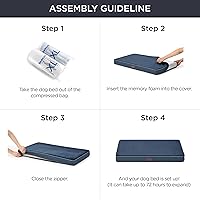 Vista 45 de Bedsure Cama de espuma viscoelástica para perros extragrandes, camas ortopédicas XL para mascotas con funda extraíble lavable y parte inferior