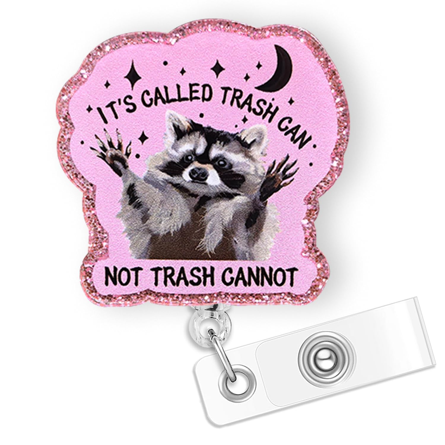 Its Called Trash Can Not Trash Cannot Raccoon Badge Reel, Funny Animal Badge Reel for Nurse Nursing RN CNA LPN ER CMA Healthcare Worker & Teacher,