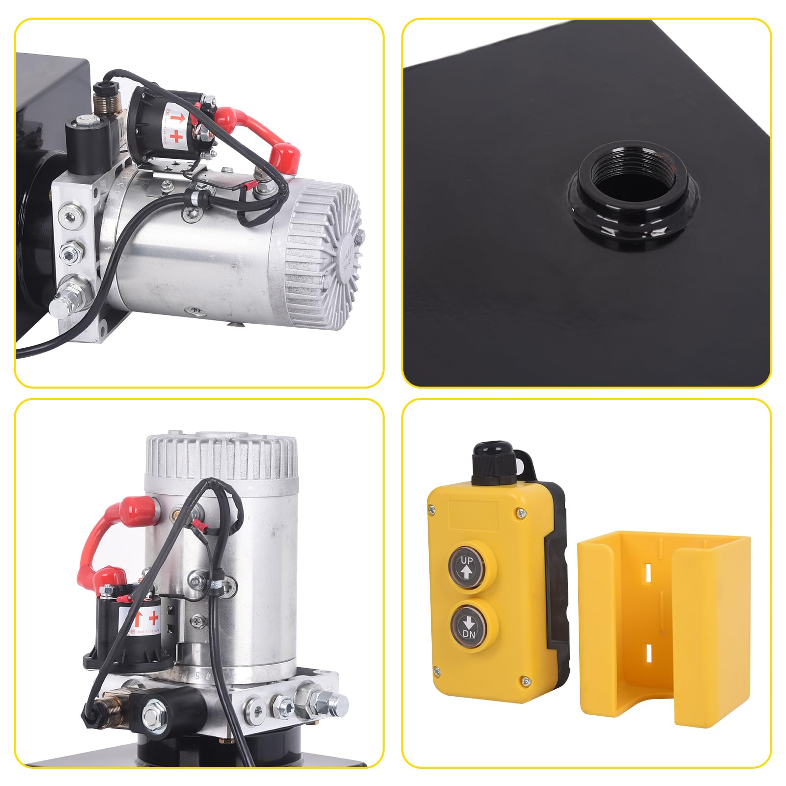 Groupe hydraulique à double action 15 l 12 V 1600 W Pompe hydraulique pour chariot élévateur, plate-forme élévatrice