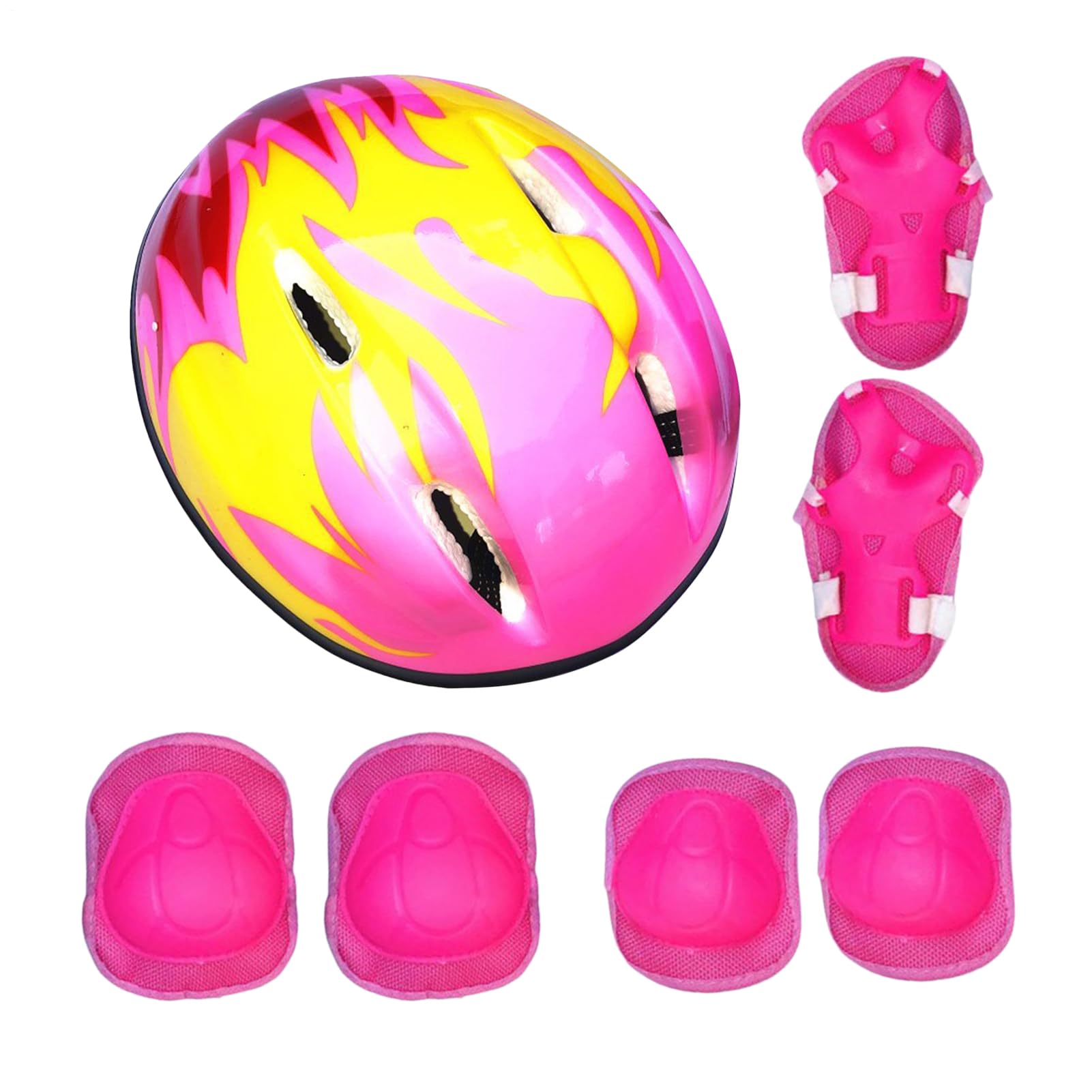 Kids Cycling Safety Hat Set - 140g 7pcs Skateboard Protective Gear, Kids Helmet Pad Kits, Maximum Protection Youth Sports Guards | Outdoor Riding Skating Protection for Boys Girls Training