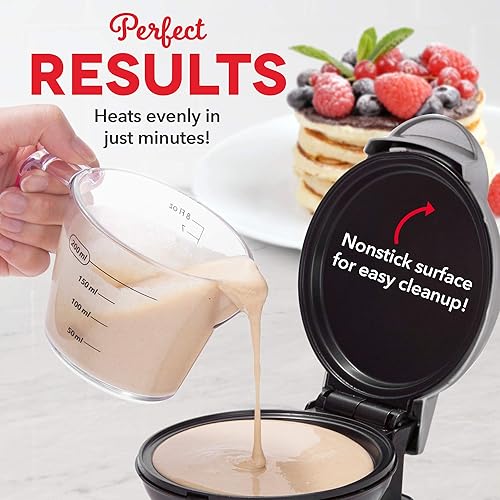 Miniatura 4 de DASH Mini Maker - Plancha redonda eléctrica  Plata y mini máquina para waffles individuales marrón hash y chaffles keto con superficies