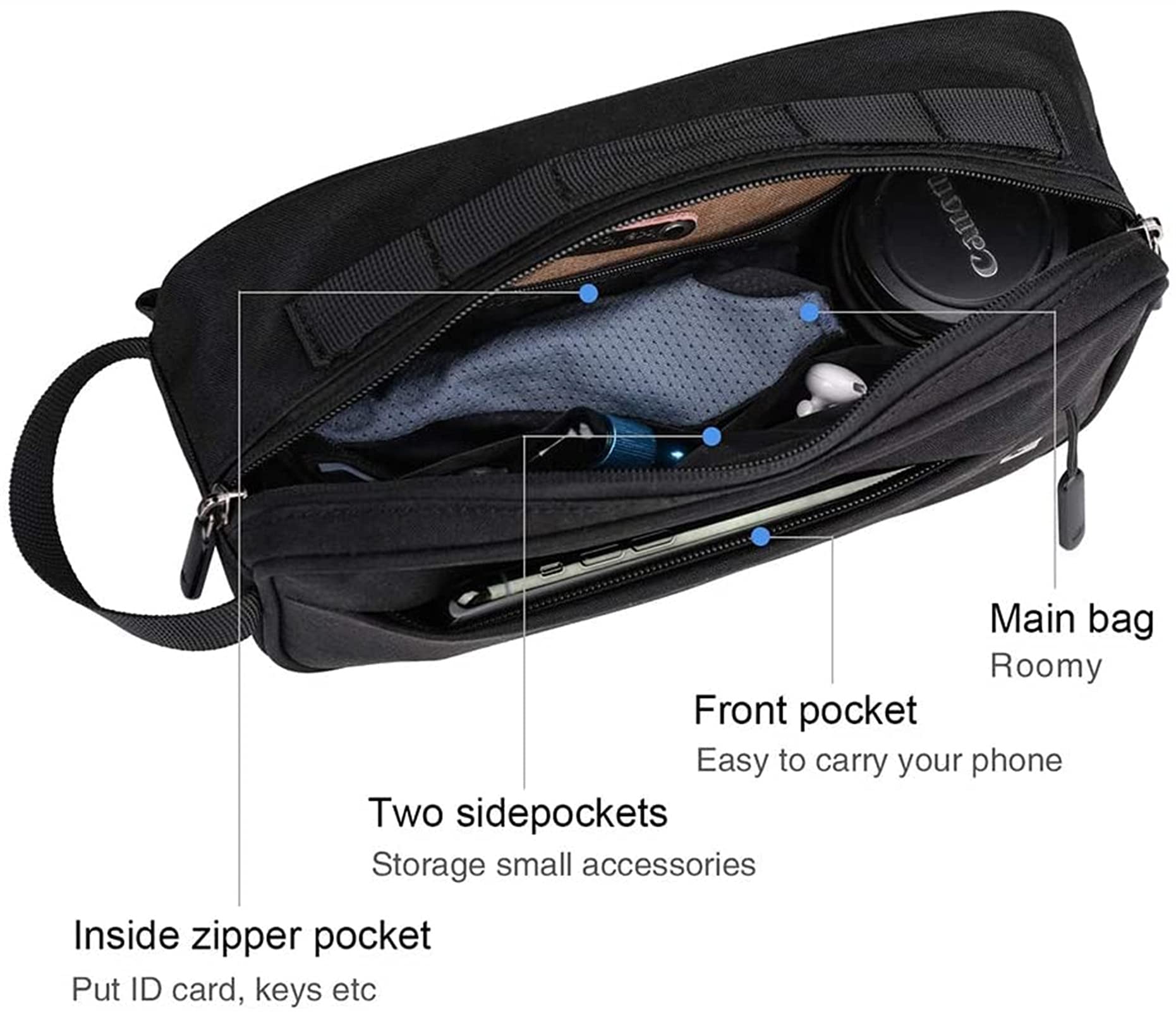Borsa Anteriore della Bicicletta con Funzione Idrorepellente, Borsa a Tracolla Frontale Triangolo con Triangolo con Triangolo (2 PCS)(Black)