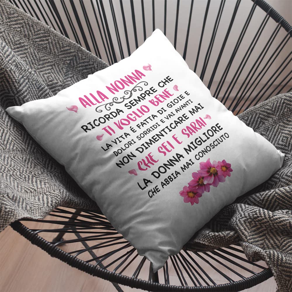 Vulfire Nonna Cuscino Regalo donna compleanno originale Idee Regali per lei per Natale festa dei nonni, Nonna migliore del mondo - con Imbottitura (40_x_40_cm)