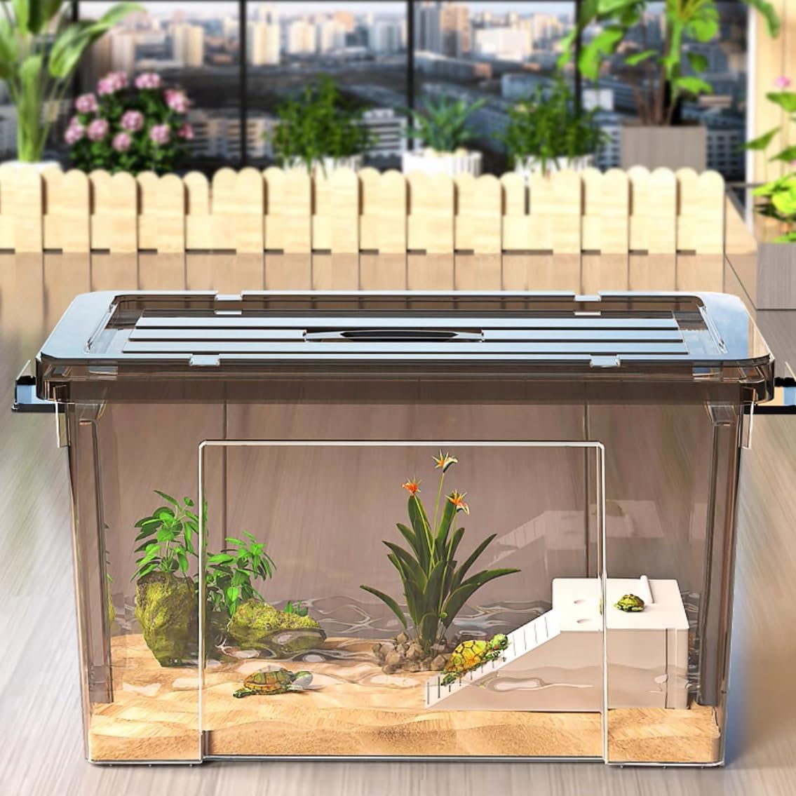 大型　ゲージ　水槽 Amazon | Warayumi 亀飼育用水槽 亀水槽 大型プラスチック水槽 大型