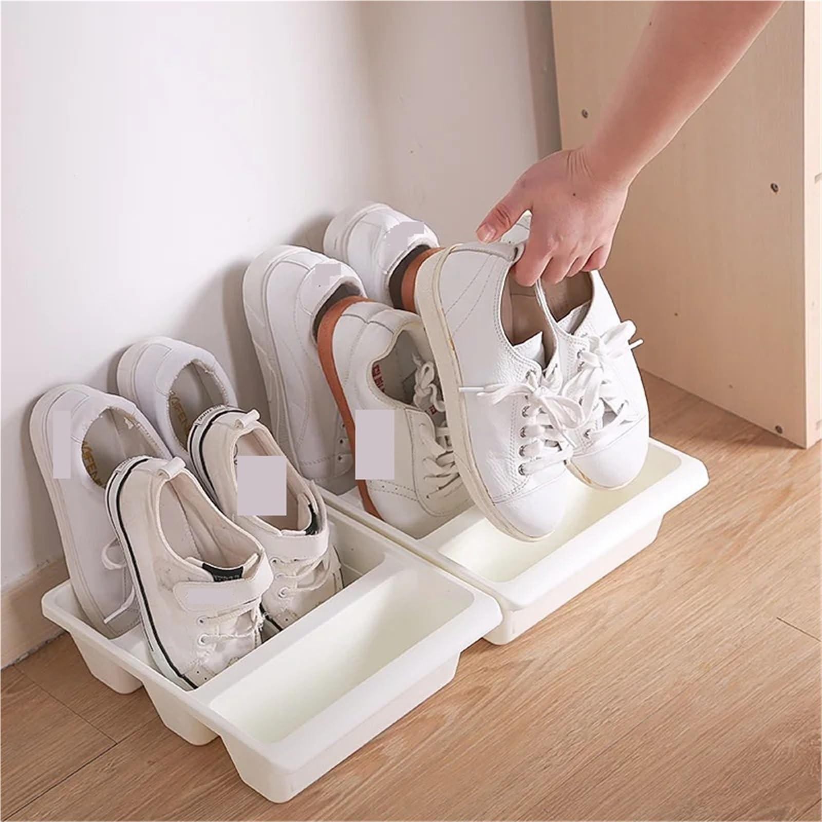 Zapatero Zapatero Vertical | Almacenamiento de zapatos for el hogar, sencillo, moderno y económico(Beige 3PCS)