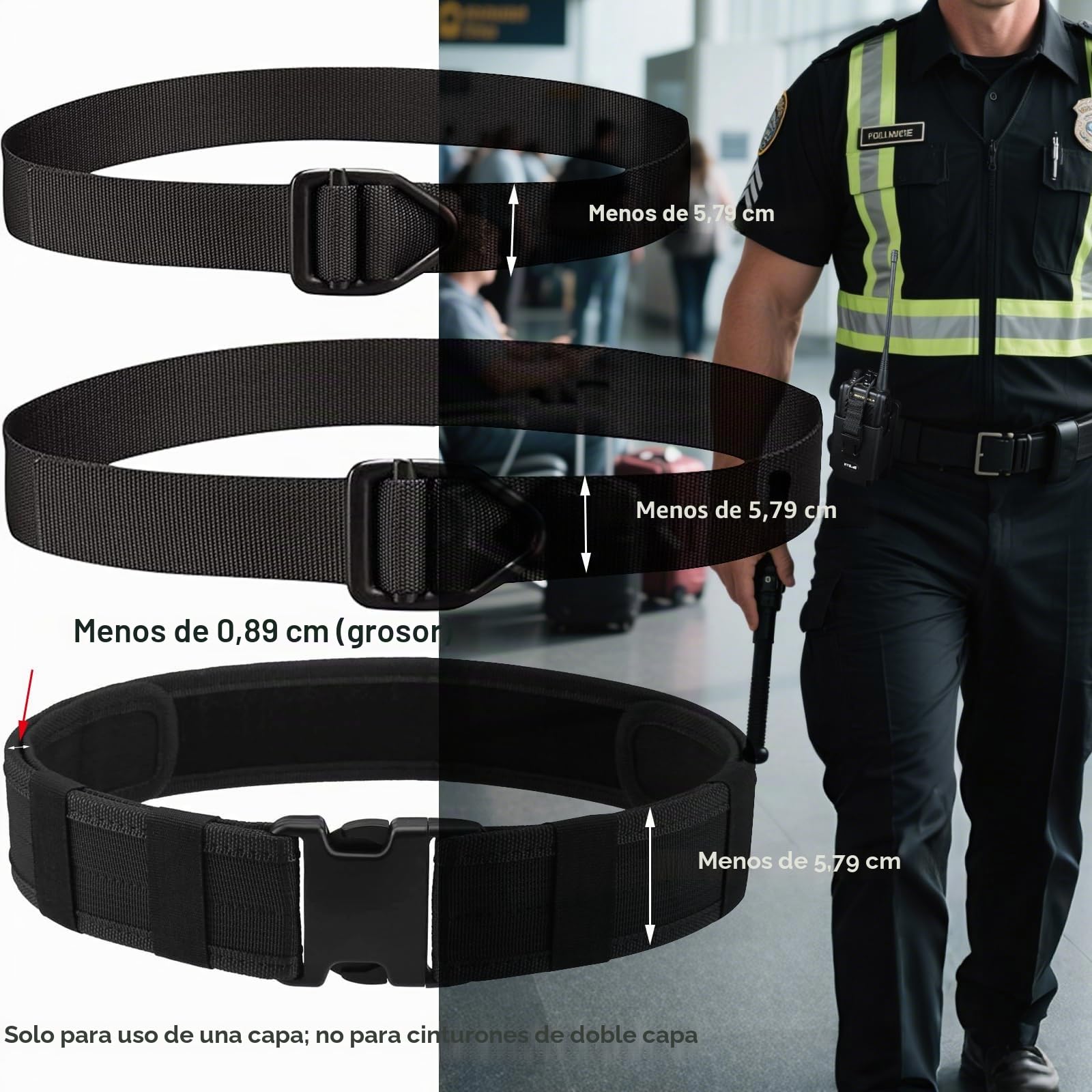 HYS Funda de piel TPU para walkie-talkie Carrying Case丨Radio Holder Compatible con Motorola Hytera Kenwood Baofeng Quansheng丨Belt Holster丨ABS Molle System Clip