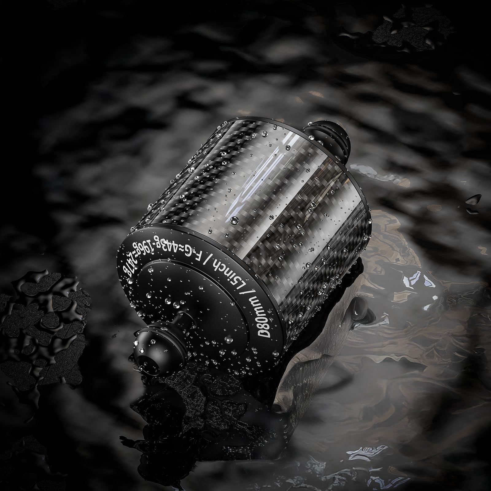 Carbon Fiber Underwater Float Arm with Dual Ball Mounts for Photography and Video, Compatible with Diving Trays, Video Lights, Strobes (Black, 80mm5')