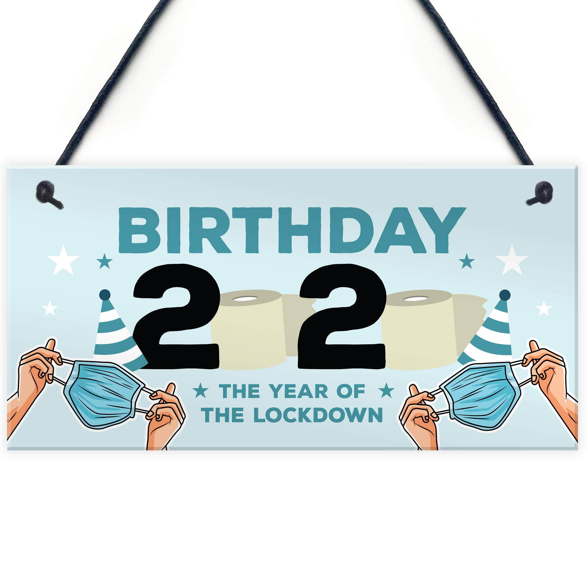 RED OCEAN Lockdown Birthday Gift Hanging Plaque Funny Birthday Decoration Keepsake