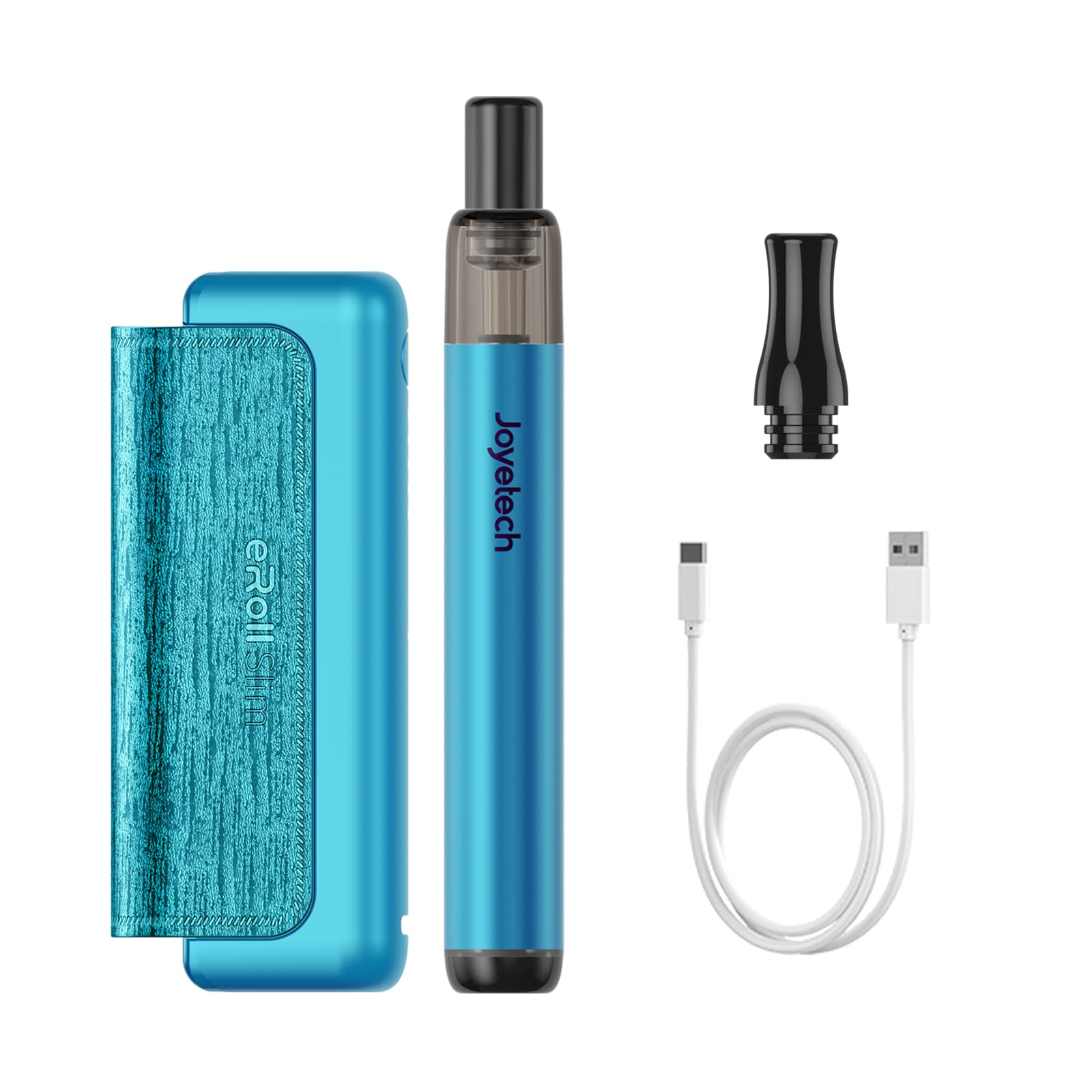 JOYETECH Eroll Slim Vape Kits 1500 mAh + 480 mAh großer Akku 2 ml wiederaufladbares USB-C Wechsel Pod System ohne Nikotin Cyan