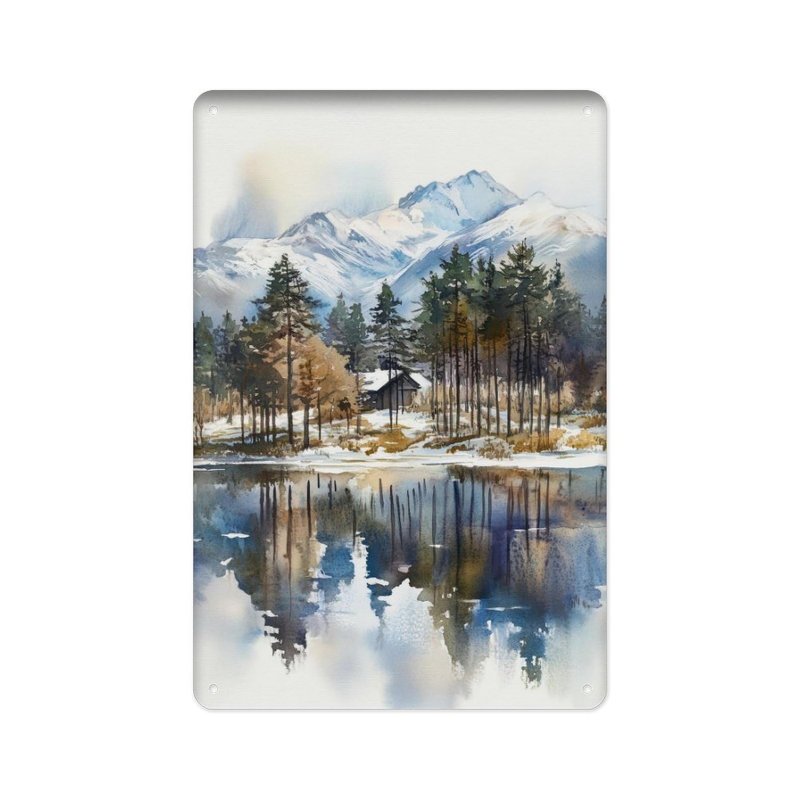 peiyeety Metal Tin Sign Even Moore Scottish Watercolor Scottish Highlands Art Even Moore Scottish Landscape Decor 8 X 12 Inch