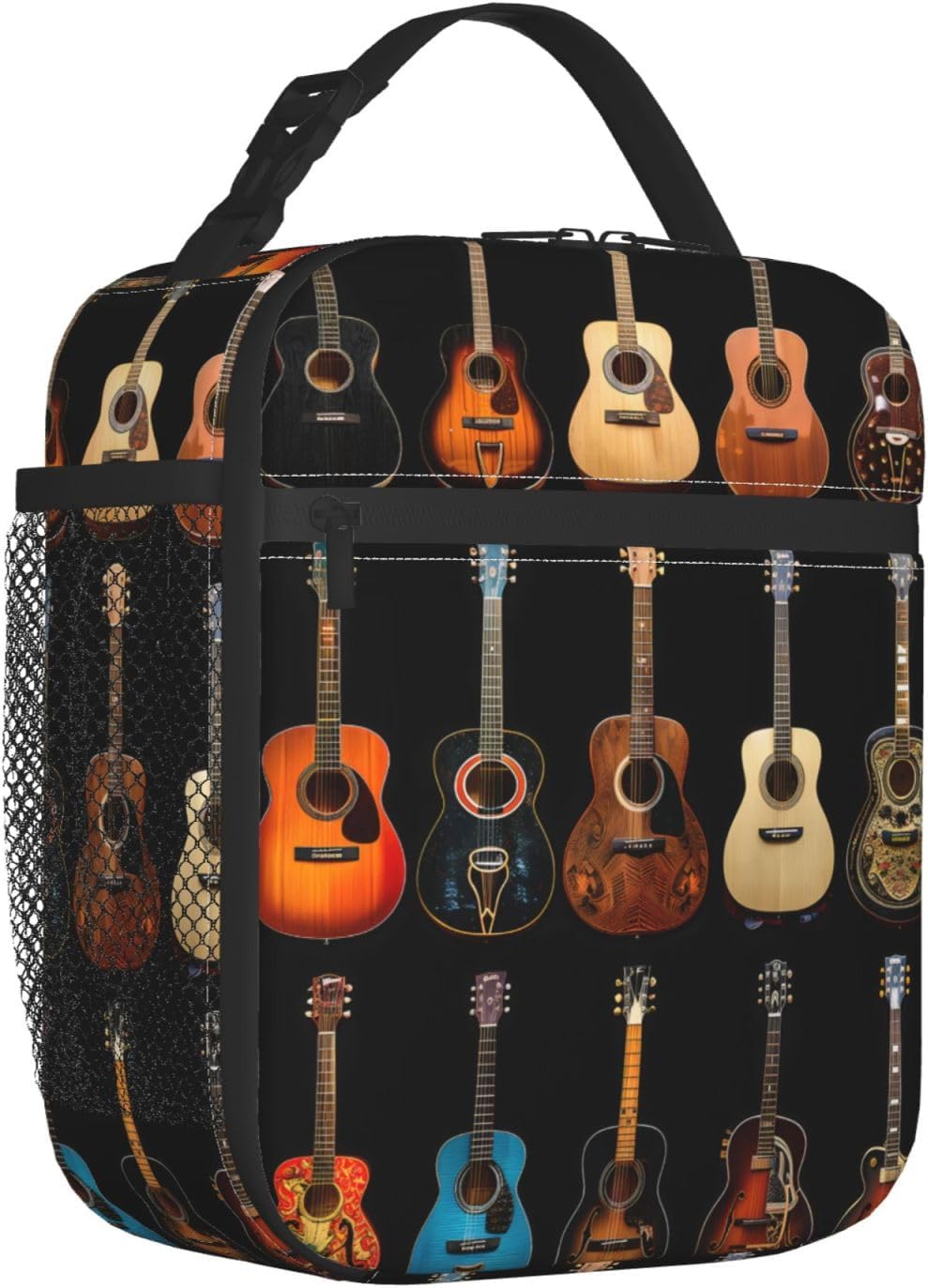 Insulated Lunch Box for Kids Boys Girls, Reusable Lunch Bag for School, Office, Picnic, Work, Travel, Vintage Guitar Collection Theme Lunch Box - Image 2