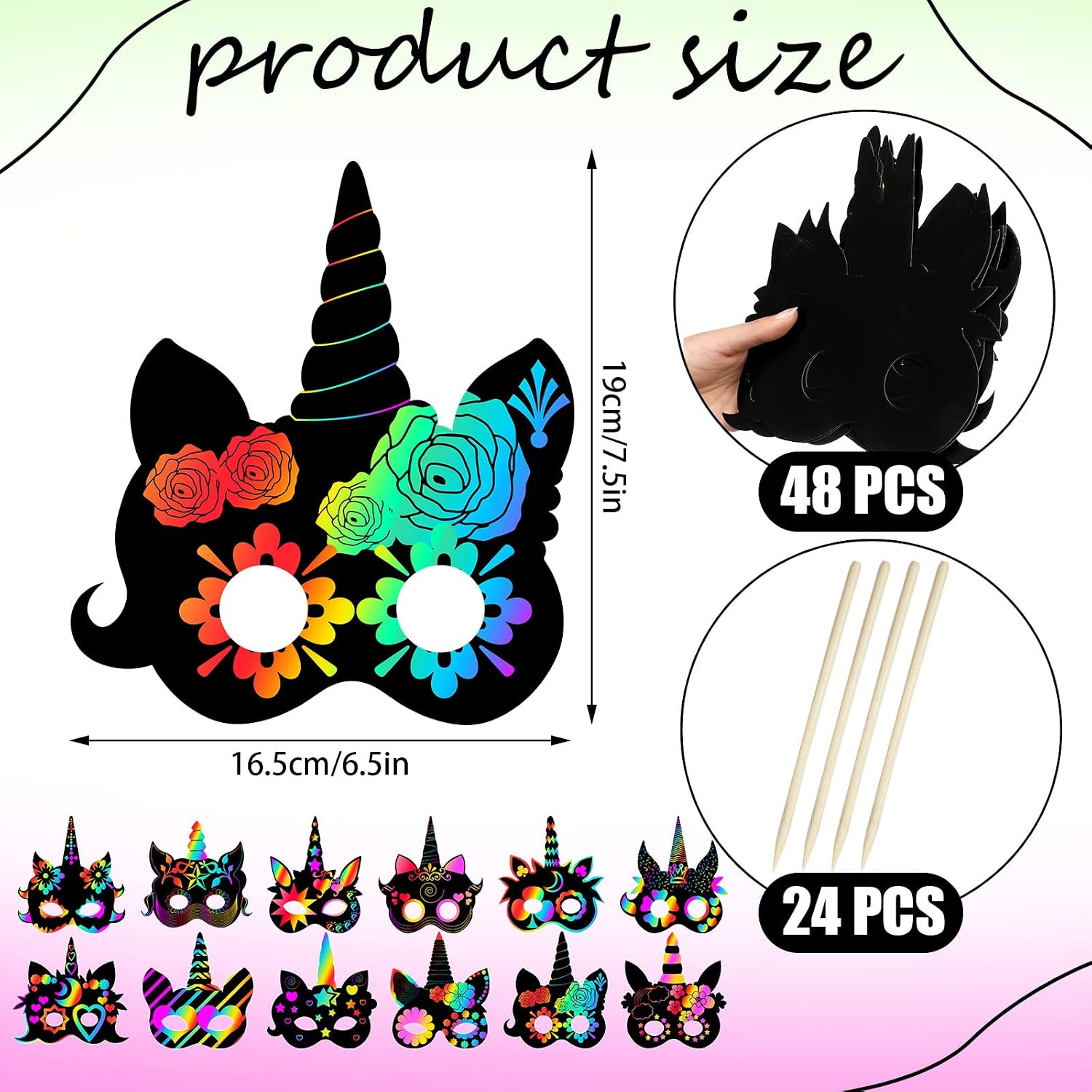 48 Pcs Unicorn Scratch Cards for Kids 12 Styles Rainbow Christmas Scratch Crafts Unicorn Party Favors Gifts for DIY Crafts Home Decoration Art Project Games
