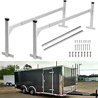 OUTPRIZE Adjustable Aluminum Trailer Ladder Rack 6-9FT, 400lbs Capacity for Enclosed/Open Trailers, Rust-Resistant Silver