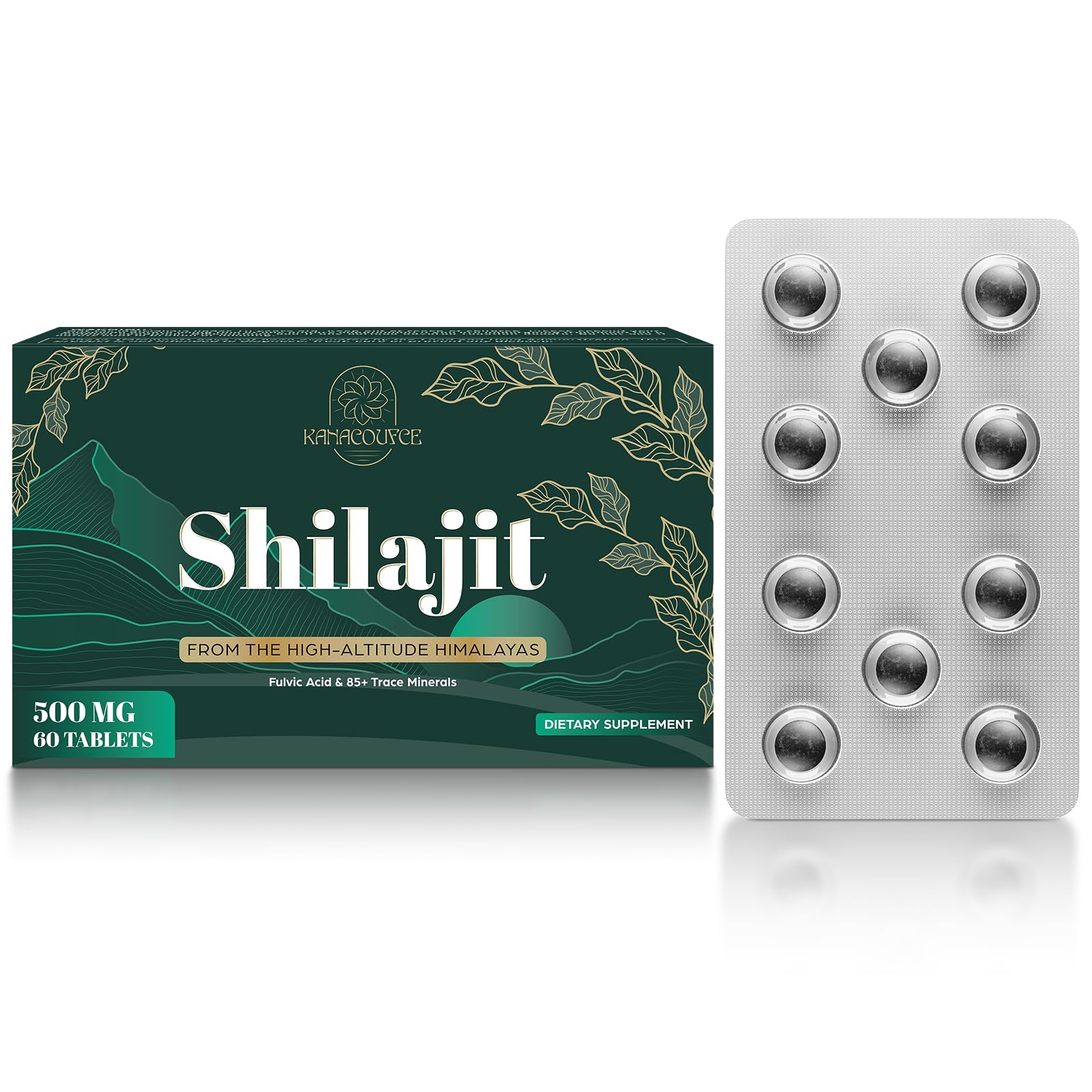30,000 MG Shilajit Tablets, Shilajit Himalayan Organic, with Fulvic Acid & 85+ Trace Minerals, More Effective Than Shilajit Resin & Capsules, Shilajit for Men & Women, with Lab Test. 60 Count.