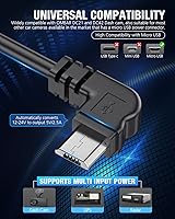 Vista 2 de OMBAR Kit de cable duro para cámara de salpicadero, 11.5 pies, kit de cable duro micro USB para cámara de salpicadero, cable de alimentación