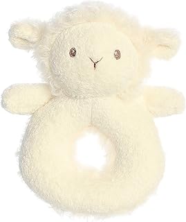 Ebbaâ„¢ Playful Cherub Lambâ„¢ Rattle Baby Stuffed Animal - Comforting Companion - Interactive Fun - White 6 Inches