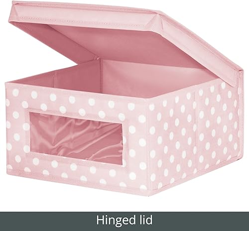 Miniatura 7 de mDesign Caja organizadora de almacenamiento de tela apilable mediana y suave con ventana frontal y tapa para dormitorio de niñosniños, sala de