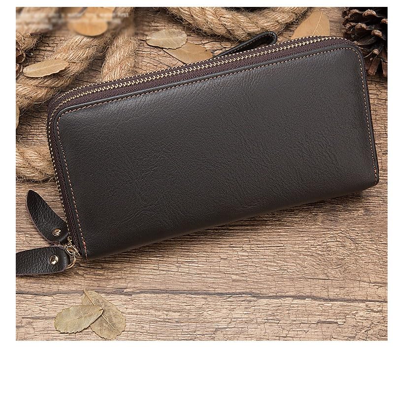 Maronite Business Zipper Men's Wallet Long Money Clip Layer Cowhide Large Capacity Handbag3