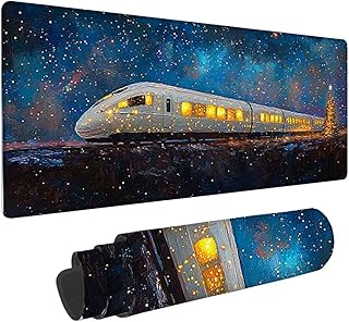 マウスパッド 大型 ゲーミングマウスパッド XXL 700x300x3mm 防水 滑り止め おしゃれ 耐久性 ズレない デスクマット キーボードパッド 快適操作性 ゴム底 洗える 耐洗い表面 仕事 ゲーム オフィス ホーム用 男性用オフィス部品 (ドリーム 列車) z-572