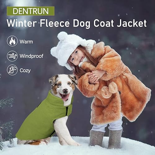 Miniatura 4 de DENTRUN - Abrigo de forro polar para perros en invierno resistente al viento chaqueta reflectante para mascota chaleco para perro para razas de