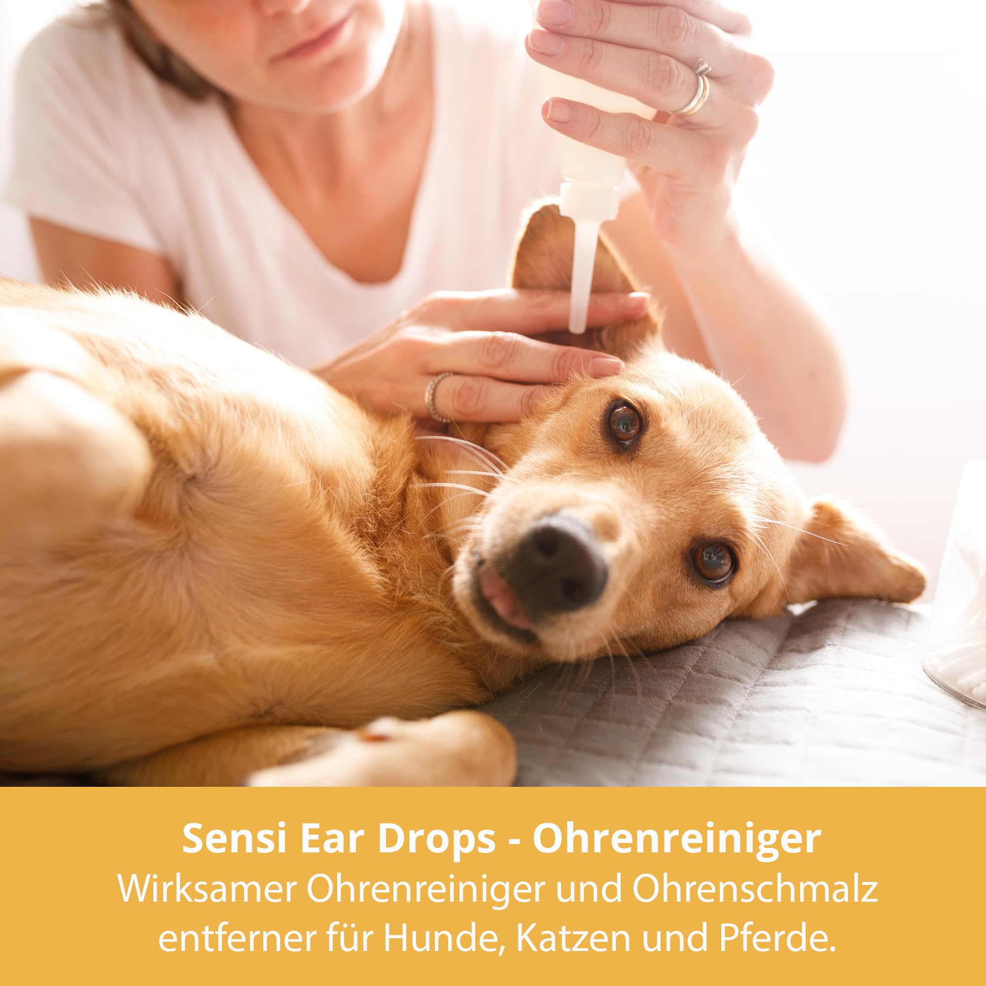 Sensipharm Sensi Ear Drops for Dogs & Cats, Ear Cleaner for Daily Ear Care, Removes Ear Wax & Dirt - Image 2