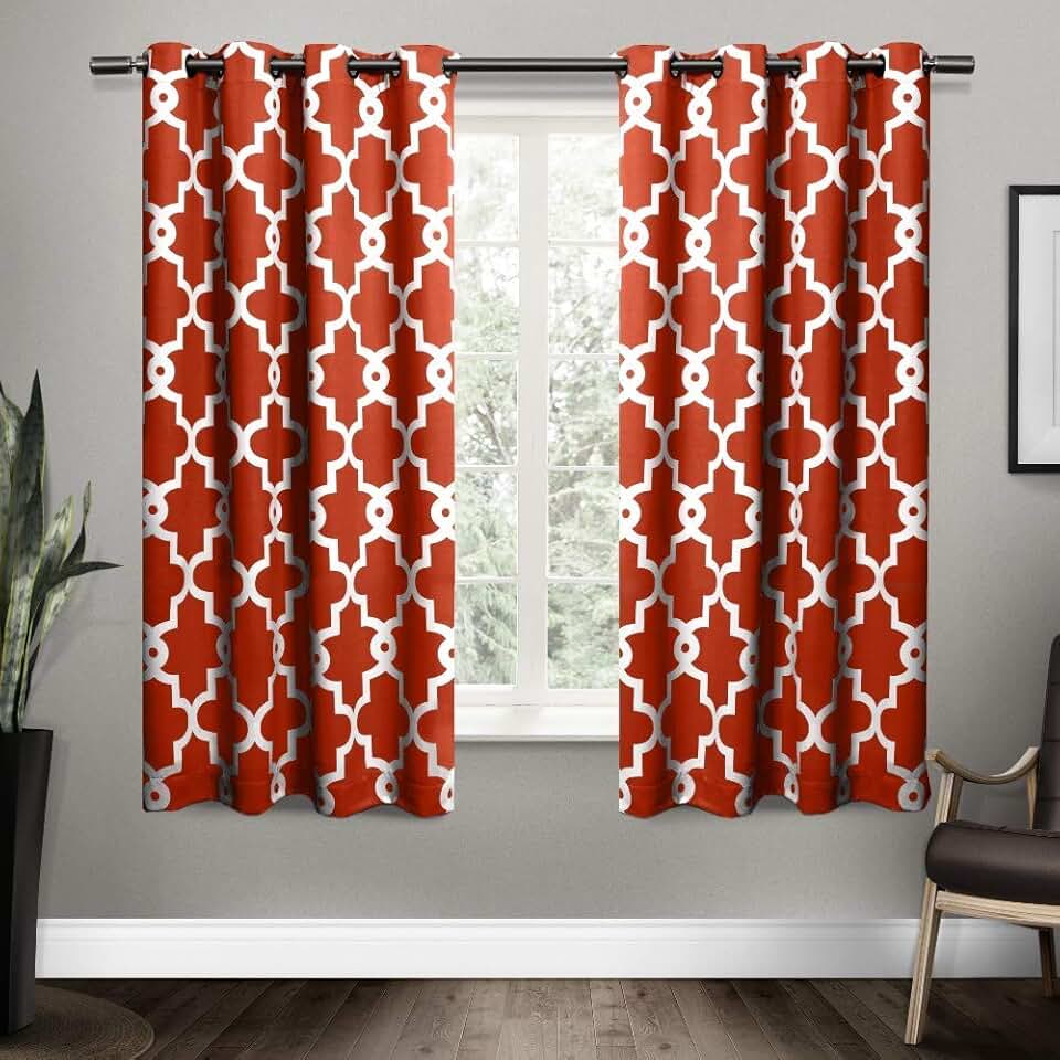 bright orange curtains
