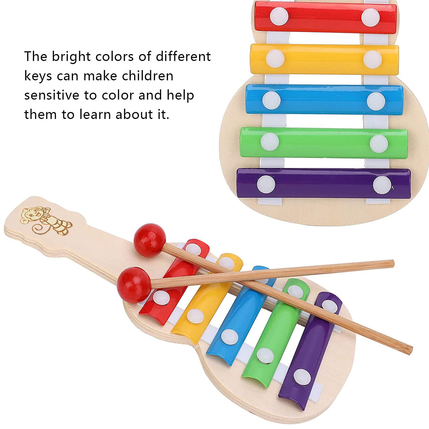 ADA Handicraft Gitar Xylophone for Kids, Wooden Xylophone Toy with 5