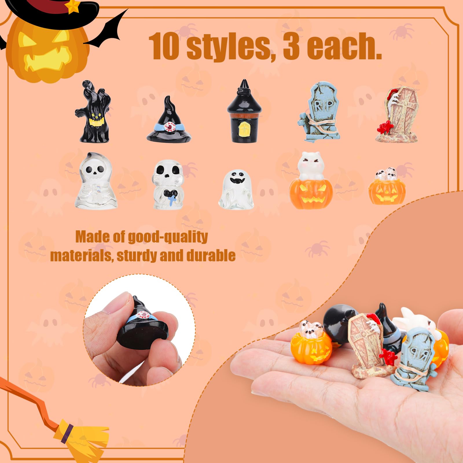 Kotkiddy 30 Miniatures Halloween Lumineuses - Figurines Qui Brillent Dans Le Noir