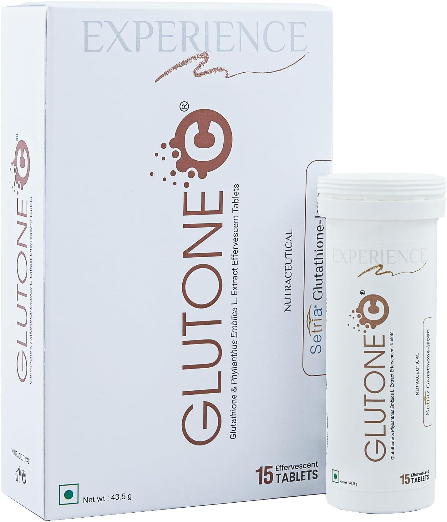 Glutone C Glutathione & Vitamin C Effervescent Tablets| Made with Setria L-Glutathione, Amla extract & Selenium| Even Tone & Glowing Skin| Pack of 15 Tablets