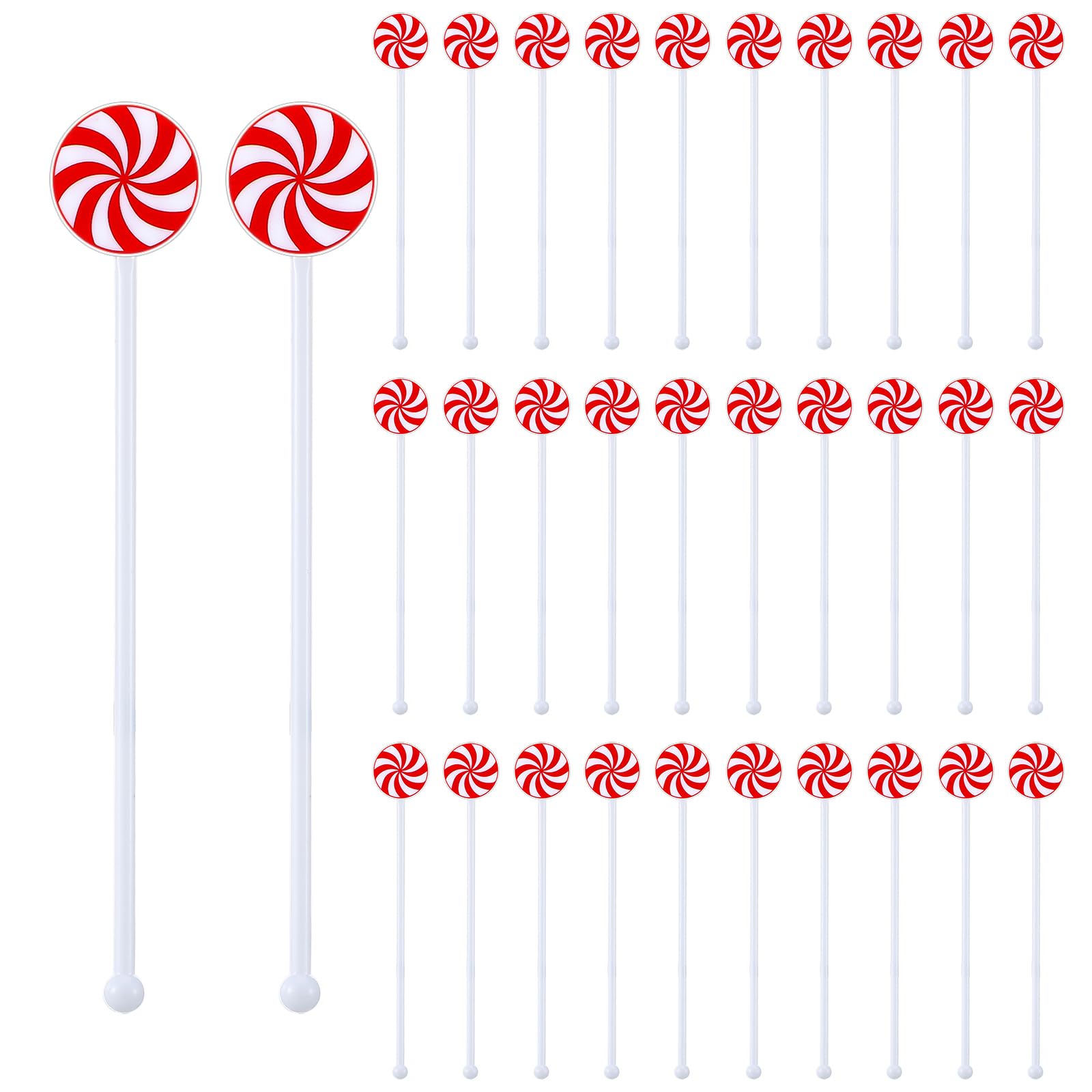 SiliFine Rührstäbchen für den Winter, für Weihnachten, für Urlaub, Kaffee, Rührstäbchen, wiederverwendbar, Kunststoff, heiße Kakao, Bar, Schokolade, Dekoration, Cocktail-Mixer (Lollipop, charmante