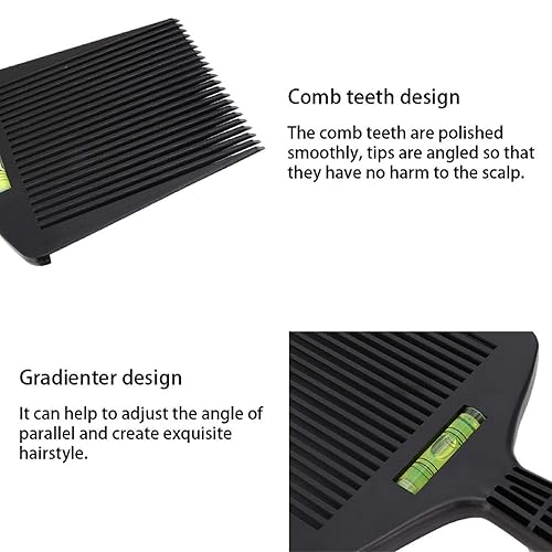 Miniatura 3 de Peine de pelo guía plana  Ajuste de ángulo de corte de barbero, peine de dientes anchos herramienta de peinado para salón en casa