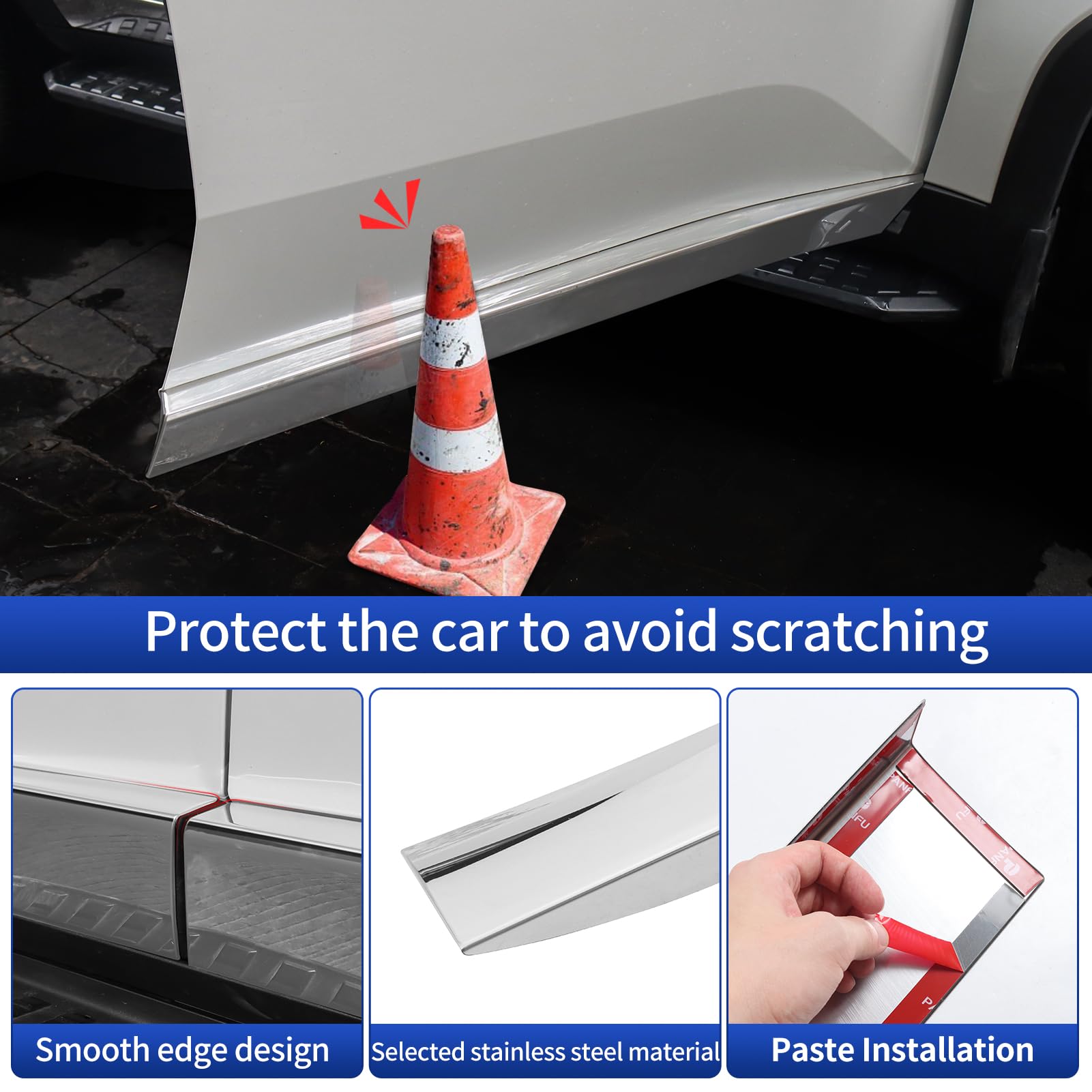 Car Body Trim Strip Suitable for 2020-2025 Toyota Land Cruiser 250 1958 Prado LC250 Anti-Scratch Door Strip ABS — view 7