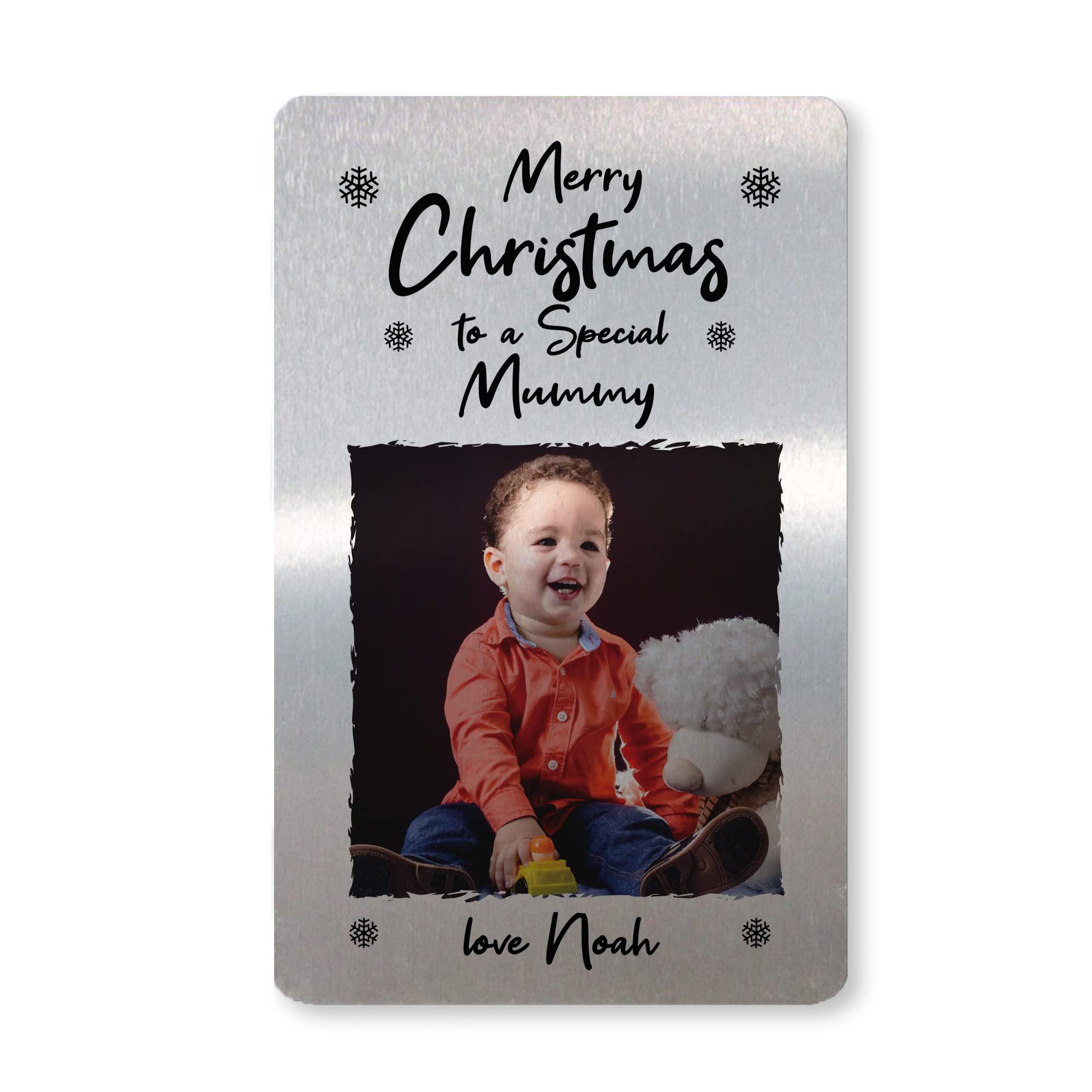 Merry Christmas To A Special Mummy Personalised Metal Card Gift From Daughter Son