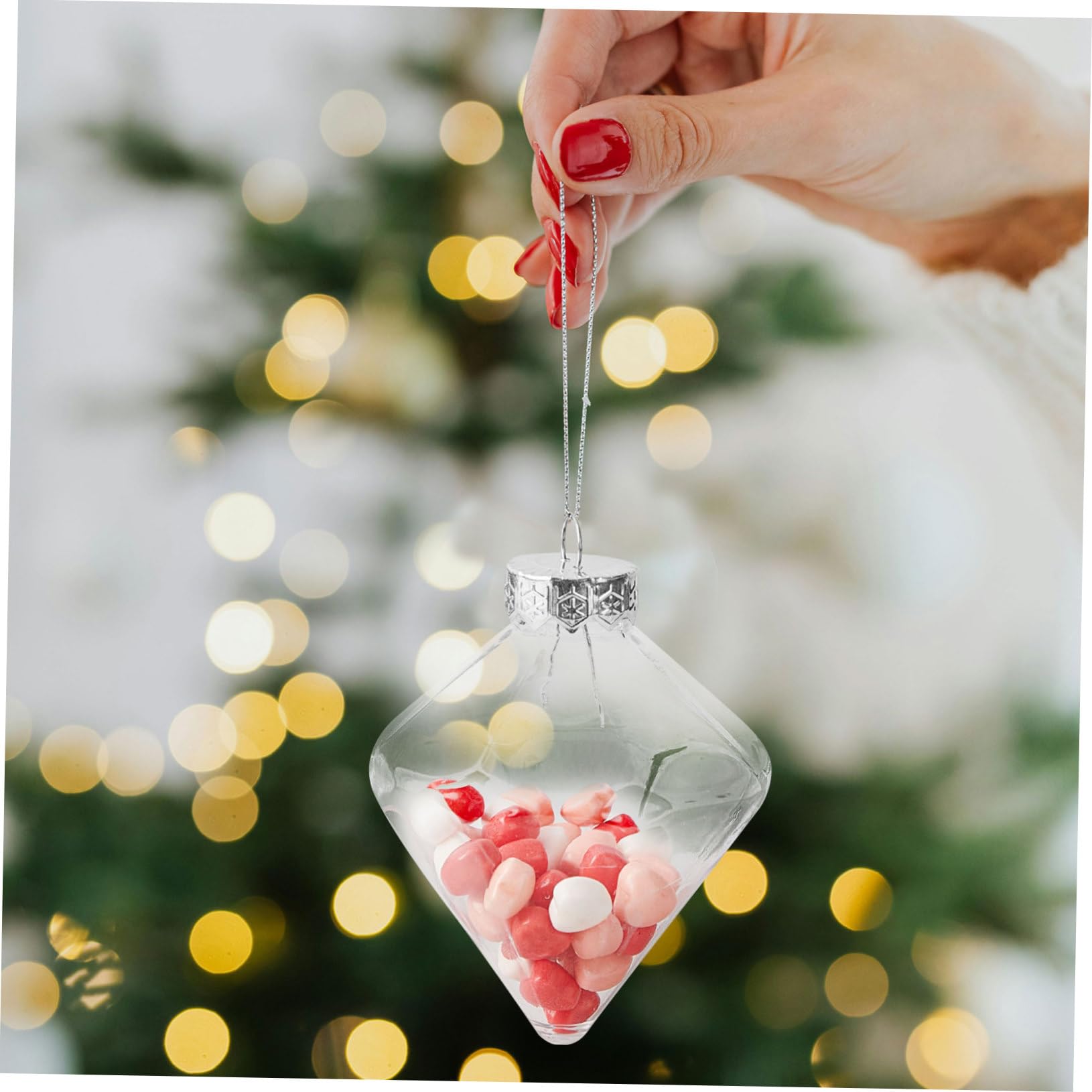 ABOOFAN 8pièces Lot de Boules De Noël Transparentes Et Incassables Plastique à Remplir pour Décoration Arbre Loisirs Manuels à Suspendre
