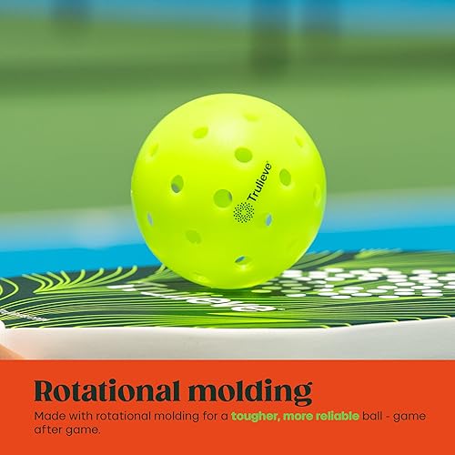 Miniatura 6 de Juego de 4 bolas de pickleball para exteriores, diseño moldeado rotacional de 40 agujeros, peso de 0.92 onzas para un rebote consistente, resistente