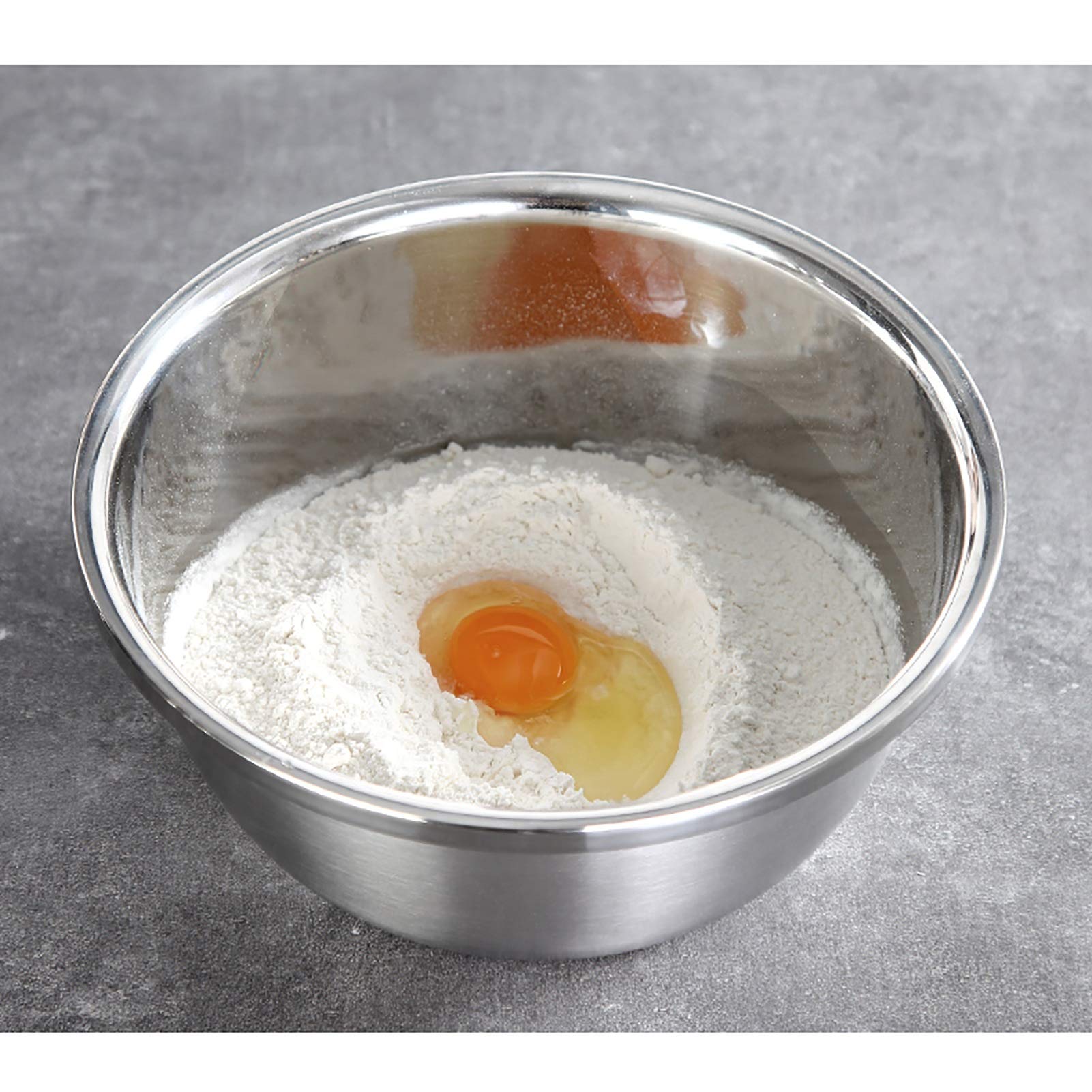 Ciotole (set di 6) Ciotole in acciaio inossidabile, bacinella per zuppa alimentare 304, insalata mista, ciotole impilabili per riporre oggetti salvaspazio (dimensioni: set da 6 pezzi (18/20/22/24/26