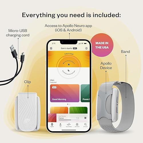 Miniatura 9 de Apollo Neuro Usable  Banda de alivio del estrés y dispositivo natural de ayuda para dormir para mejorar el sueño, la concentración, la relajación,
